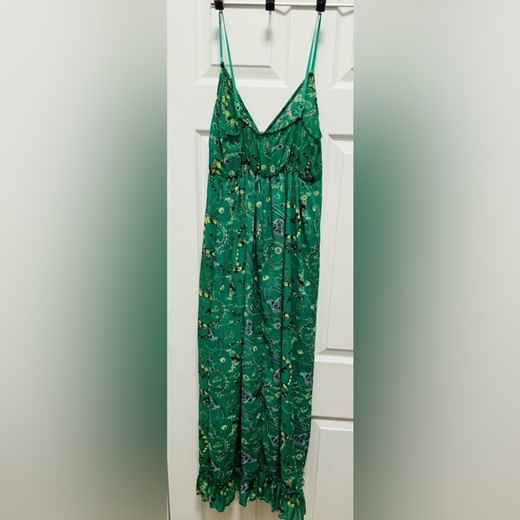 Women Bohemian Floral Print Empire Waist Spaghetti Strap Long Maxi Summer dress - Picture 2 of 4
